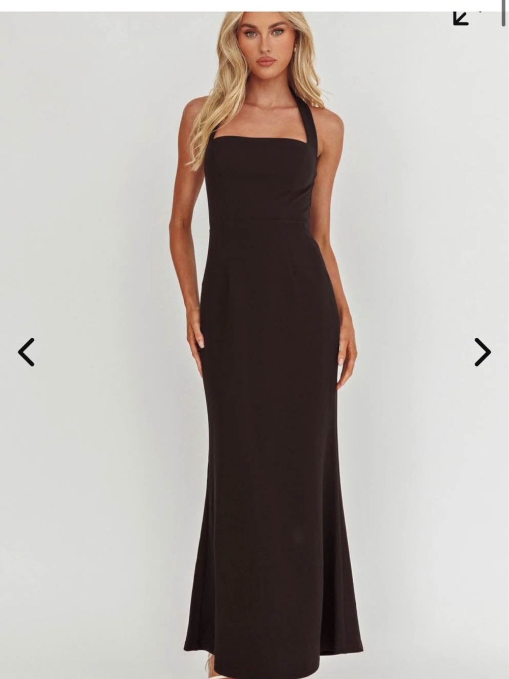 Shellie Square Neckline Halter Maxi Dress Black